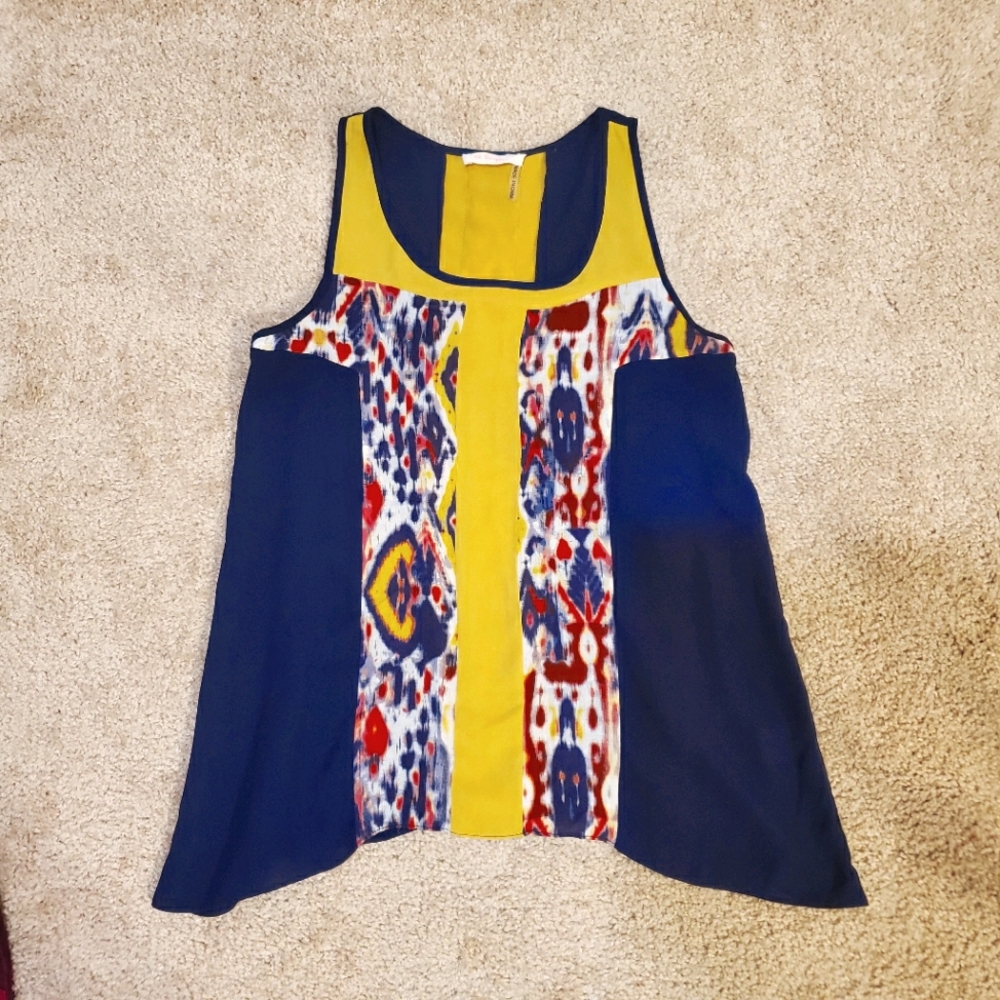 Le Sample Multicolor Shark Hem Blouse Size XS